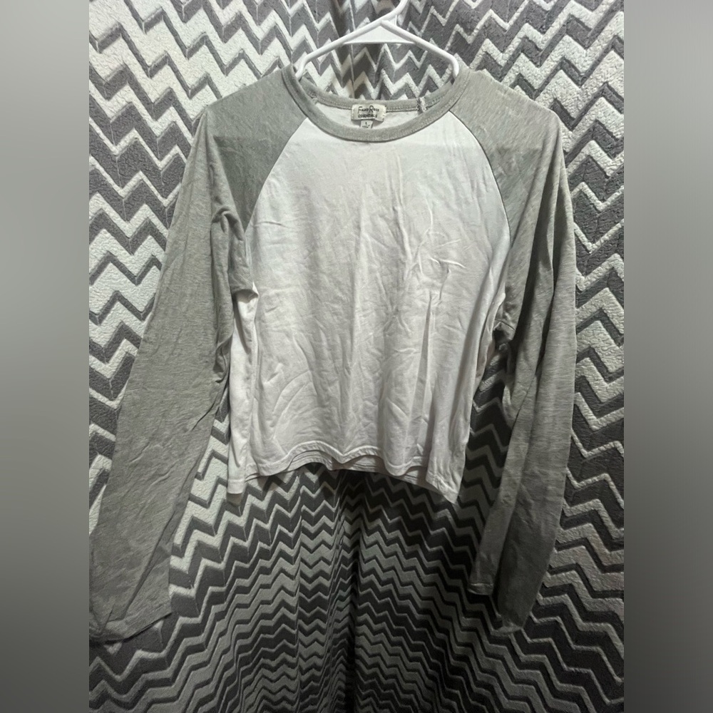 Brand new Classic Raglan Long Sleeve Tee - White & Light Gray